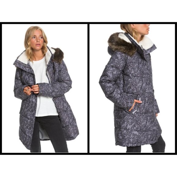 💕ROXY💕 Ellie Waterproof Snow Jacket ~ Grey Print